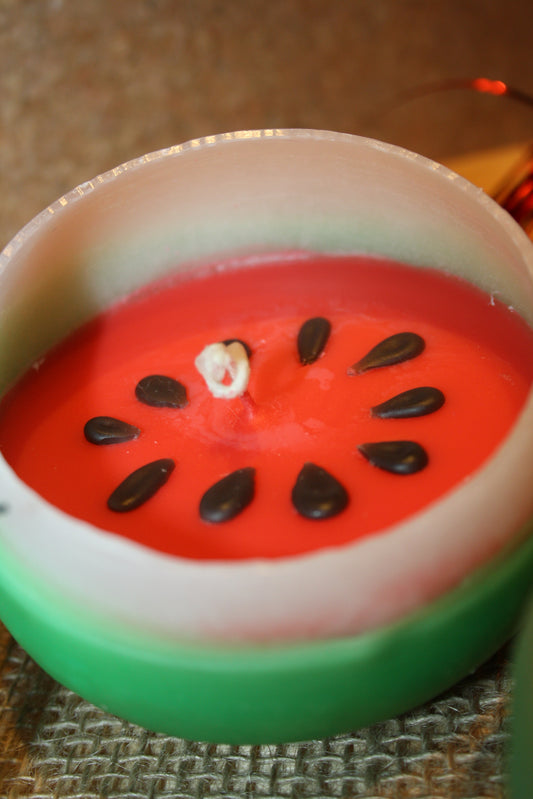 Fruchtige Wassermelone als Kerze