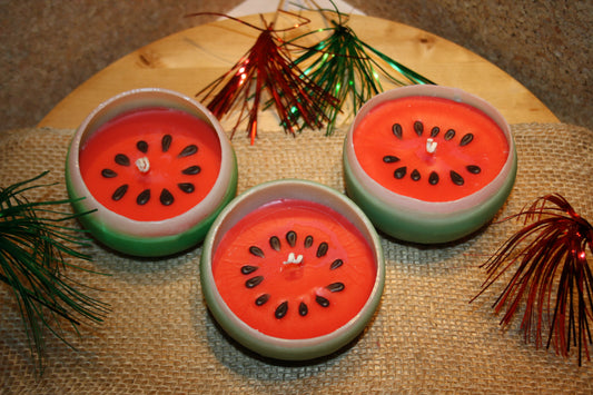 Fruchtige Wassermelone als Kerze